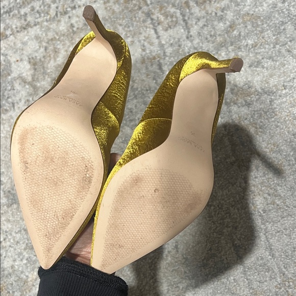 Zara Gold Embroidered Heels - Picture 3 of 4